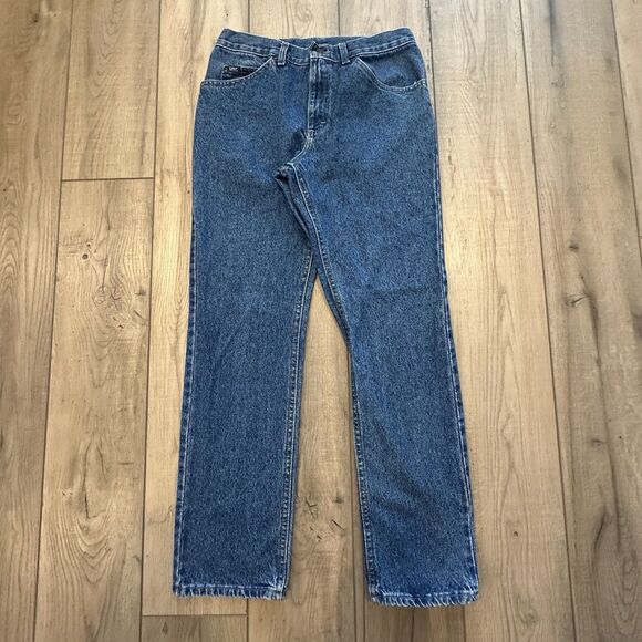 90's Vintage Lee Jeans Mens 32x32 Straight Leg Made in USA Denim Blue Cowboy - Picture 1 of 9